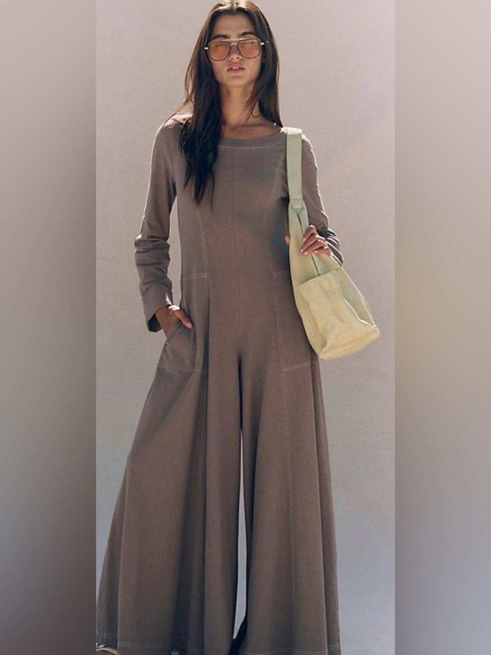 NWT FREE PEOPLE STRADA JUMPSUIT DRIED WALNUT